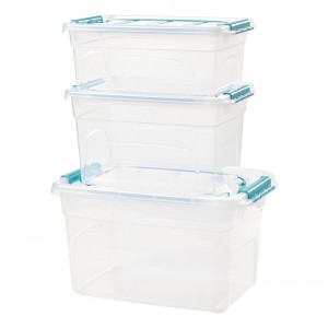 Whitefurze Clip Carry Box 3pc Set (5  7 & 13 Litre)
